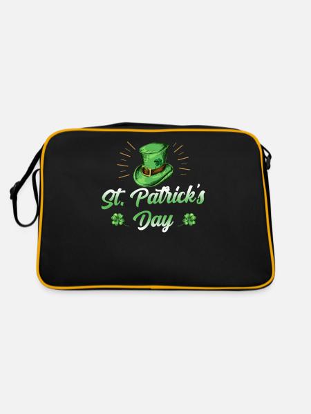 Saint-Patrick irlandais Fête de la Saint-Patrick Irlande - Sac Retro - noir/or - Dos