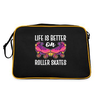 Life’s Better On Roller Skates Roller Skating - Retro Tasche - Schwarz/Gold - Hinten