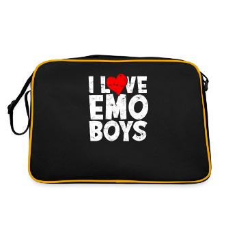 I love Emo Boys Heart - Cute Charming Men Women - Retro Bag - black/gold - Back