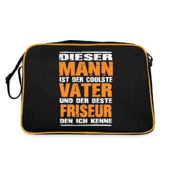 Friseur - Retro Tasche - Schwarz/Gold - Hinten
