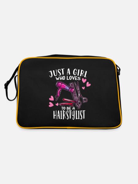 Juste une fille qui aime être coiffeuse - Sac Retro - noir/or - Dos