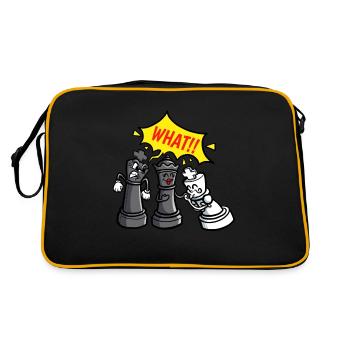 Pièces d’échiquier Roi Baiser Reine des échecs - Sac Retro - noir/or - Dos