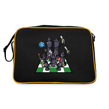 Échiquier Pièces d’échecs Combattant Échecs - Sac Retro - noir/or - Dos
