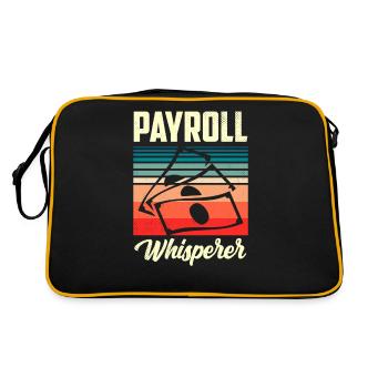 Lohnbuchhaltung Flüsterer Human Resources HR - Retro Tasche - Schwarz/Gold - Hinten
