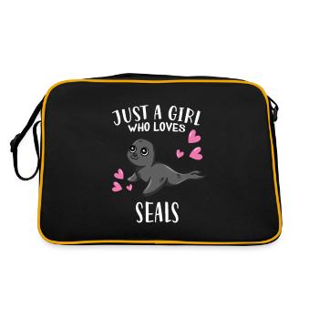 Drôle de sceau juste une fille qui aime les phoques - Sac Retro - noir/or - Dos