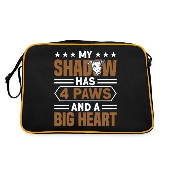 Hundehalter Windhund Liebhaber Windhund - Retro Tasche - Schwarz/Gold - Hinten