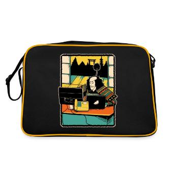 Samurai Computer Nerd Programmer Programming - Retro Bag - black/gold - Back