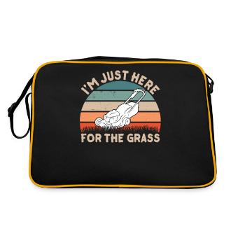 I'm only here because of the grass lawn mowing grass - Retro Bag - black/gold - Back