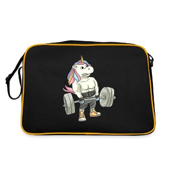 Fitness Gewichtheben Einhorn Deadlift - Retro Tasche - Schwarz/Gold - Hinten