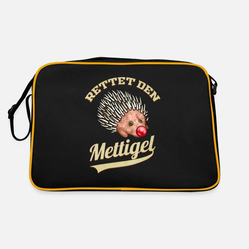 Rettet den Mettigel - Mettigel & Hack Geschenk Retro Tasche