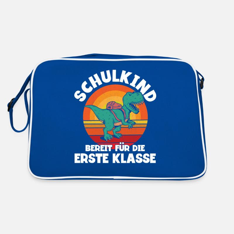 Dinosaurier Schulbeginn Schulanfänger Schulkind Retro Tasche