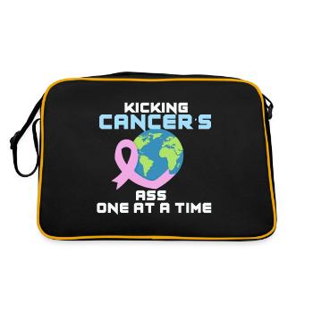 Kicking the cancer's ass - one by one - Retro Bag - black/gold - Back