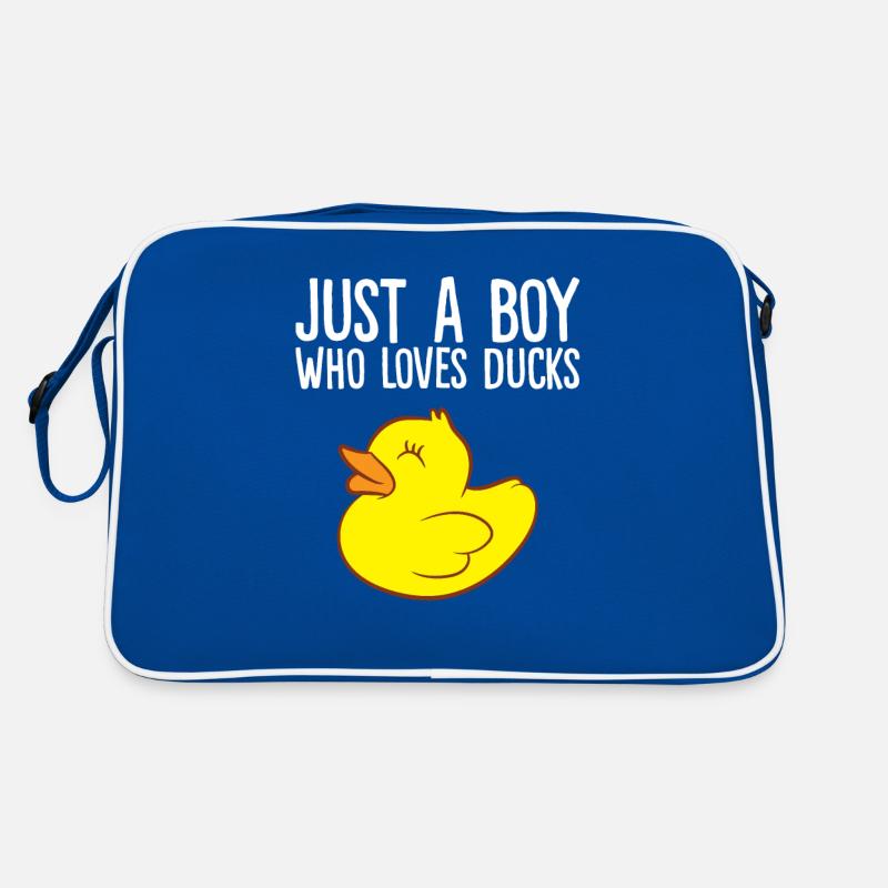 Nur ein Junge, der Enten liebt Retro Tasche