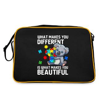 Soyez différent Autisme Mama Koala Autiste - Sac Retro - noir/or - Dos