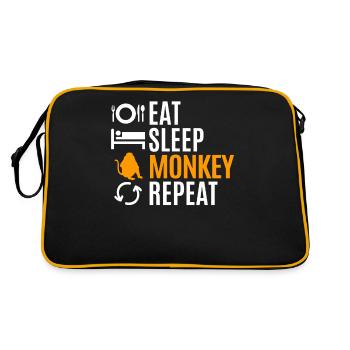 Monkey Proboscis Long Tail Long Nosed Geschenk - Retro Tasche - Schwarz/Gold - Hinten