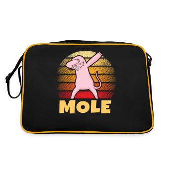 Dabbing Naked Mole Rat Geschenk - Retro Tasche - Schwarz/Gold - Hinten
