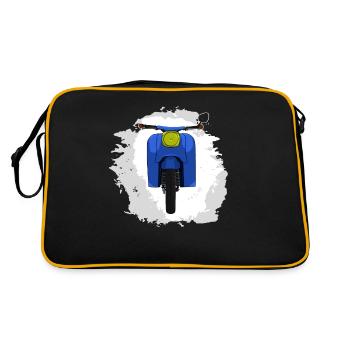 Schwalbe KR51 / Schwalbenfahrer / Ostalgie / Mofa - Retro Tasche - Schwarz/Gold - Hinten