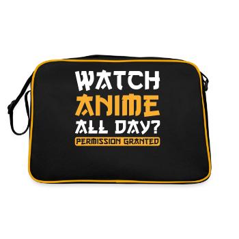 Anime Regarder Anime toute la journée - Sac Retro - noir/or - Dos