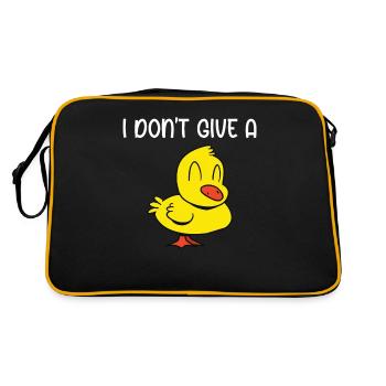 Cool I Don't Give A Duck Funny - Retro Bag - black/gold - Back