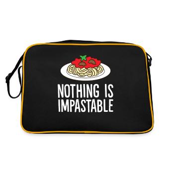 Nichts ist unanfechtbar Spaghetti Pasta - Retro Tasche - Schwarz/Gold - Hinten
