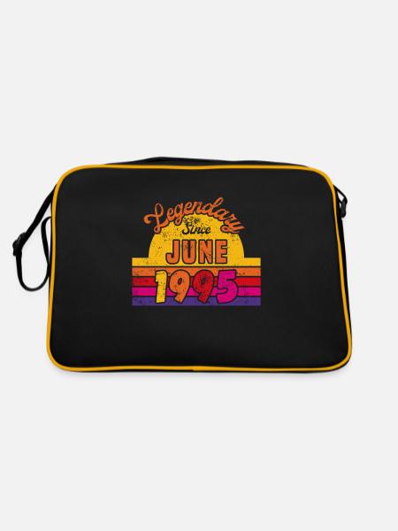 Juni 1995 - Geburtstag im Juni - Retro Tasche - Schwarz/Gold - Hinten