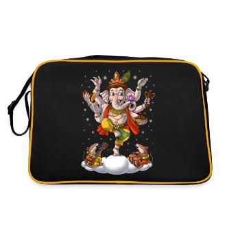 Hindouisme Éléphant Dieu Ganesha - Sac Retro - noir/or - Dos