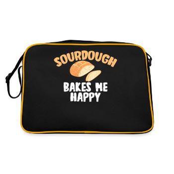 SOURGHDOUGH BAKES ME HAPPY - Retro Tasche - Schwarz/Gold - Hinten