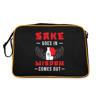 Japanese Sake Goes In Wisdom Sortez Drôle - Sac Retro - noir/or - Dos