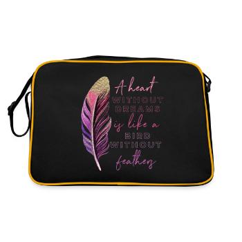 Inspiration Saying Feather - Retro Bag - black/gold - Back