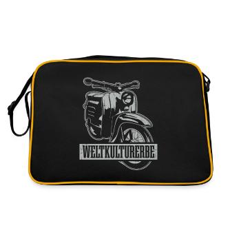 KR51 Moped Weltkulturerbe für alle Ossis - Retro Tasche - Schwarz/Gold - Hinten