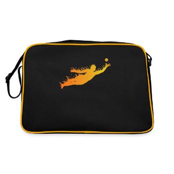 Spikeball Spieler brennt Roundball Sport - Retro Tasche - Schwarz/Gold - Hinten