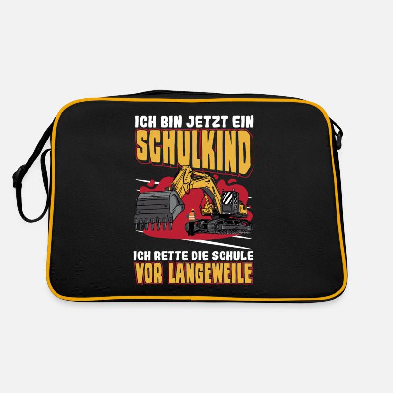 Bagger Schulbeginn Schulanfänger Schulkind Retro Tasche