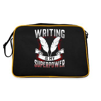 L’écriture est mon superpouvoir Auteur Écrivain - Sac Retro - noir/or - Dos