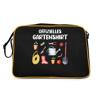 Garten Gärtner Offizielles Gartenshirt Geschenk - Retro Tasche - Schwarz/Gold - Hinten