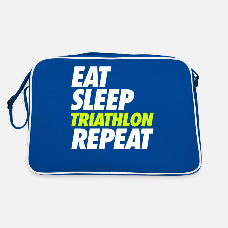 Eat Sleep Triathlon Repeat Retro Tasche