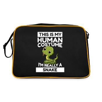This Is My Human Costume I'm Really A Snake - Retro Tasche - Schwarz/Gold - Hinten