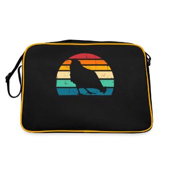 Huhn Hühner - Retro Tasche - Schwarz/Gold - Hinten
