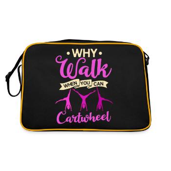 Cartwheel Gymnastique Roue Course Gymnastique Gymnaste - Sac Retro - noir/or - Dos