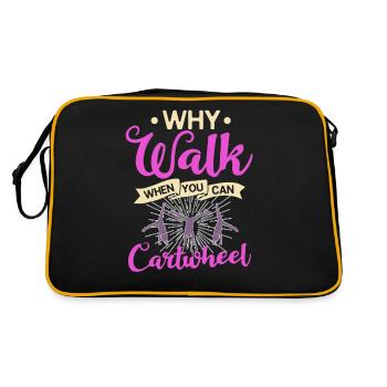 Cartwheel Gymnastique Roue Course Gymnastique Gymnaste - Sac Retro - noir/or - Dos