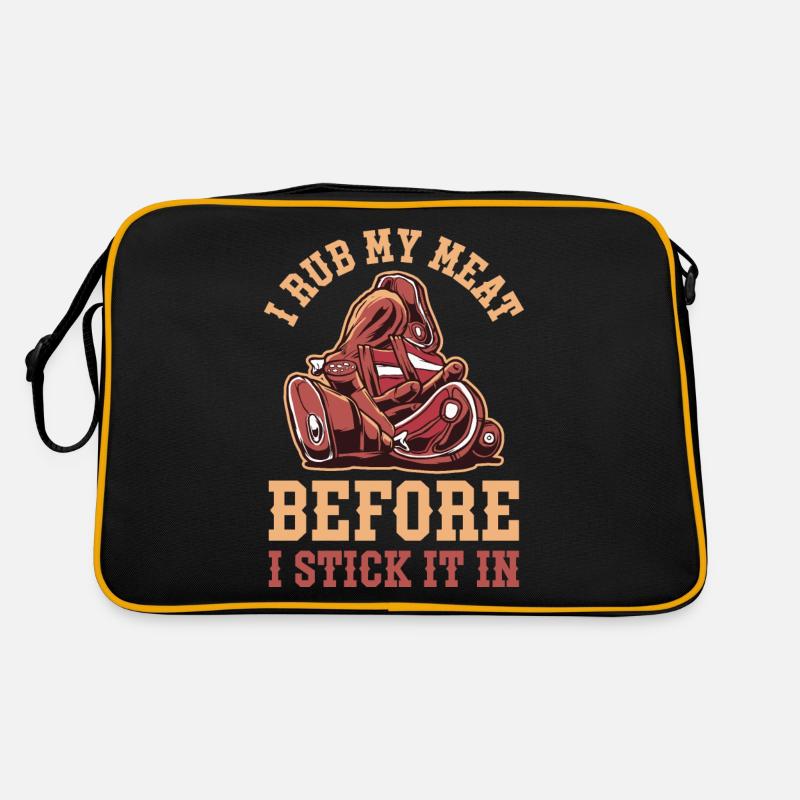 I Rub My Meat Before I Stick It In BBQ Geschenk Retro Tasche