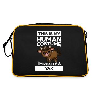 Ochse This Is My Human Costume I'm Really A Yak - Retro Tasche - Schwarz/Gold - Hinten