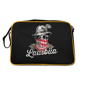 Lausbua T-Shirt Herren Trachtenshirt - Retro Tasche - Schwarz/Gold - Hinten