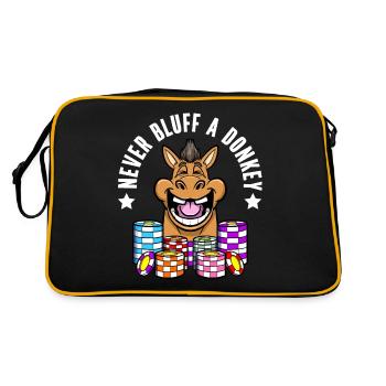 Joueur de poker Ne jamais bluffer un âne Poker - Sac Retro - noir/or - Dos