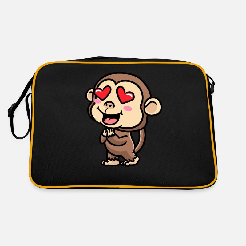 Monkey Emoticon Emotion Monkey Lover Retro Bag