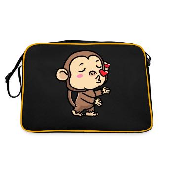 Émoticône de singe Emotion Monkey Lover - Sac Retro - noir/or - Dos
