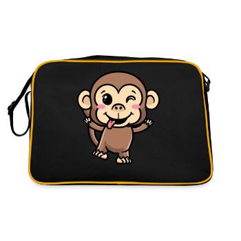 Émoticône de singe Emotion Monkey Lover - Sac Retro - noir/or - Dos