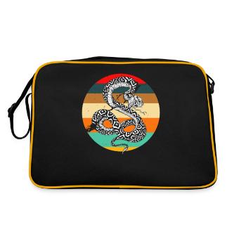 Schlange Schlange Schlange - Retro Tasche - Schwarz/Gold - Hinten