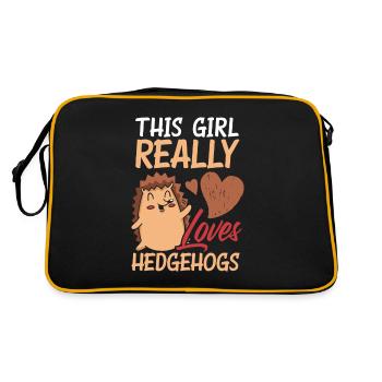 Igel Igel Igel - Retro Tasche - Schwarz/Gold - Hinten