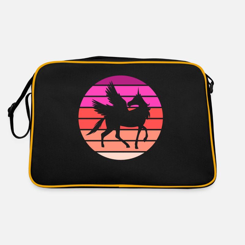 Pegasus - Retro Tasche - Schwarz/Gold