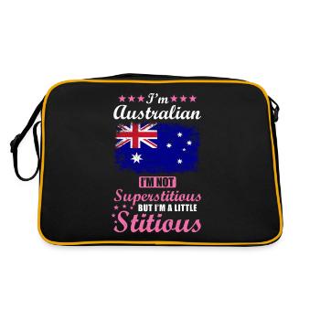 Australian Gift Funny Saying Australia - Retro Bag - black/gold - Back